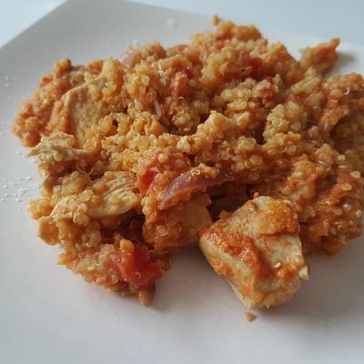 poulet et lentilles corail au curry, recette cookéo