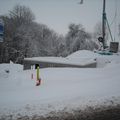 chantier sous la neige
