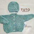 TUTO tricot bb BOUTIQUE bebe modele layette bébé et patron a tricoter Explications brassière, bonnet, bloomer, chaussons