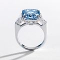 Highly important and very rare fancy vivid blue diamond and diamond ring