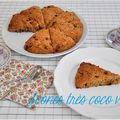 Scone vegan à la noix de coco et au chocolat {le nouveau "gâteau préféré"}