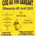 Ouanne Coq au vin dansant le 8 Avril 2018