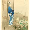 Ogata Gekko 尾形月耕 (1859-1920) . Morning Glory - Bijin Hana Kurabe . 1896