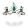 Emerald and diamond tiara