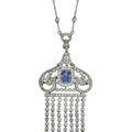 A Belle Epoque sapphire and diamond pendant