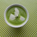 crème de petits pois à la mozzarella