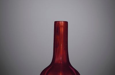 An imperial small transparent ruby glass octagonal vase, Qianlong incised four-character mark and of the period (1736-1795)