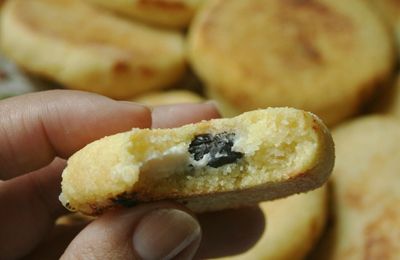 Mini harcha au fromage et olives noires (galette de semoule) avec étapes et astuces