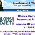 Réunion-débat avec Françoise de PANAFIEU dans le 11ème