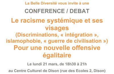 Verviers : 21 mars conférence " Le racisme systémique et ses visages"