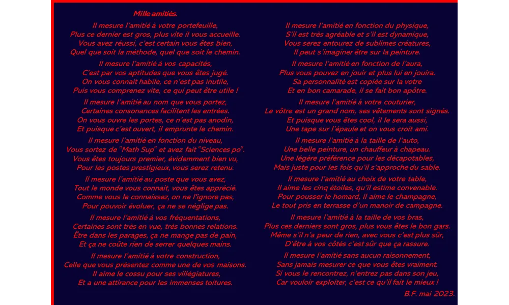 Mille amitiés