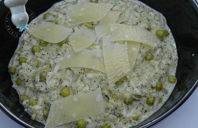 Risotto à la brandade et petits pois