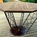 Table octo vero plateau vieux teck diamètre 120 cm n hésitez pas a me contacter