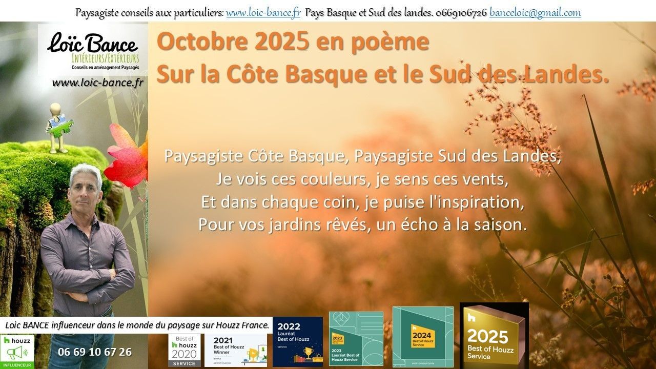 Paysagiste Landes Paysagiste Pays Basque Octobre en poème.