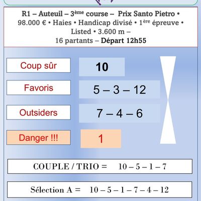 Quinté du Mercredi 29 Octobre 2025