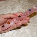 BAGUETTES 7 CHAKRAS en QUARTZ ROSE