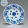 A blue and white Shou-character saucer dish, Kangxi six-character mark and of the period (1662-1722)