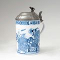 A rare large tankard with underglazed blue painting, Meissen, around 1730