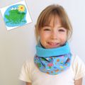 Tour de Cou Snood Foulard pour Enfant Printemps-Eté Grenouilles en Coton