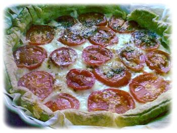 Tarte au St-Nectaire et aux tomates.