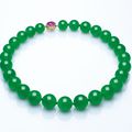 Important Jadeite Bead and Coloured Sapphire Necklace