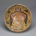Bowl with Design of Standing Figure and Four Birds, Samanid dynasty (875-1000),10th century,
