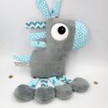 Doudou cheval gris bleu