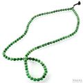 A necklace consisting of 109 green jade beads, China 