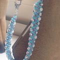 parure turquoise, blanc et argent