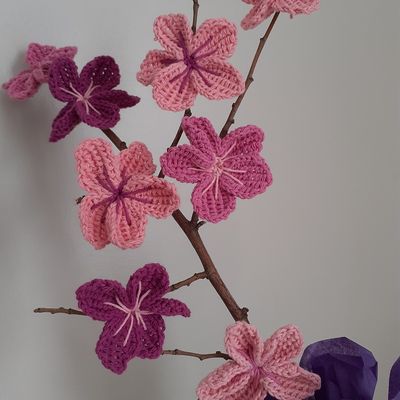 Crochet: Fleurs de cerisiers 