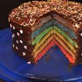 Le RAINBOW CAKE de Natoune, A vos colorants!!!!!! ce gateaux est pour un évènement ou famille NOMBREUSE!!!