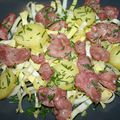 Salade de gésiers de poulet, endive et pomme de terre
