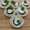 Tartelettes courgettes-menthe mozzarella-crème