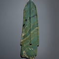 A rare large bluish olive-green jade ge dagger-axe, China, Late Shang dynasty, 11th century BC 