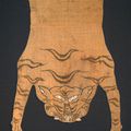 Tigerskin as ritual apron, Tibet, 19th century, painted and embroidered cotton