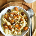 Petites idées pour cuisiner une courge butternut : PAPPARDELLES FAÇON CARBONARA, BUTTERNUT RÔTiE , SAUGE, PÉCAN & PARMESAN