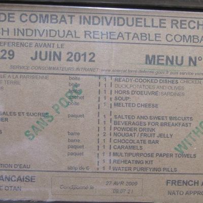 Présentation de la ration de combat Française