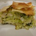 Lasagnes hivernales au chou vert, au poulet et aux lardons