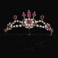 Ruby and diamond tiara, mid-19th century