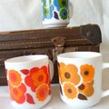 ★ 3 Grandes tasses mugs arcopal lotus vintage