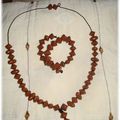 collier et bracelet en fimo &quot;caramel&quot;