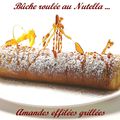 Bûche roulée au Nutella, cranberries, amandes grillées ... et son sucre caramélisé