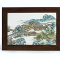 A famille-rose 'Riverscape' plaque, Late Qing Dynasty