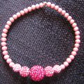 Bracelet Strass & perles magiques roses