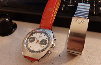 Chronographe Heuer pre carerra 73373 S -  bracelet Heuer