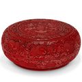 A rare and finely carved large red lacquer circular box and cover, Qianlong period (1736-1795)