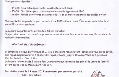 Les 2 et 5 litres du Mans_dimanche 28 avril 2019