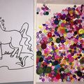 Collage : licorne en bouton