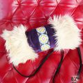  Chic Manchon fausse fourrure beige  bohème  velours violet  et fleurs﻿ - original﻿ - femme 
