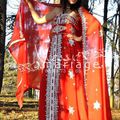 Caftan saree rouge